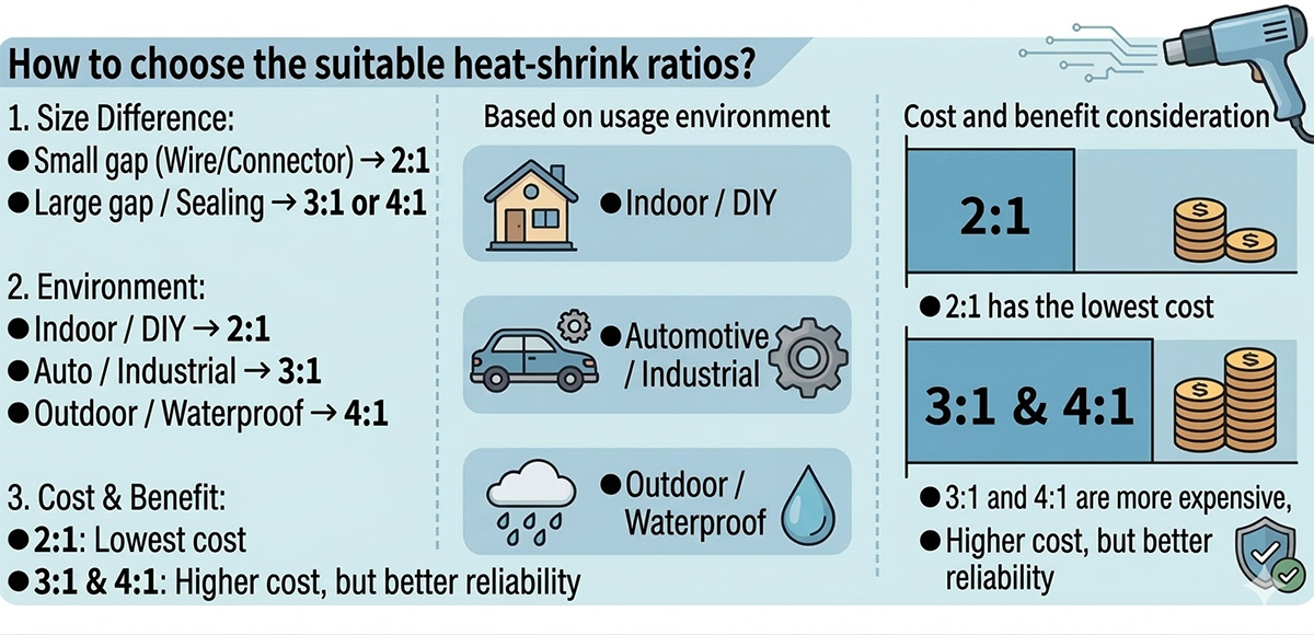 熱収縮チューブの選び方：収縮率による違いとは？