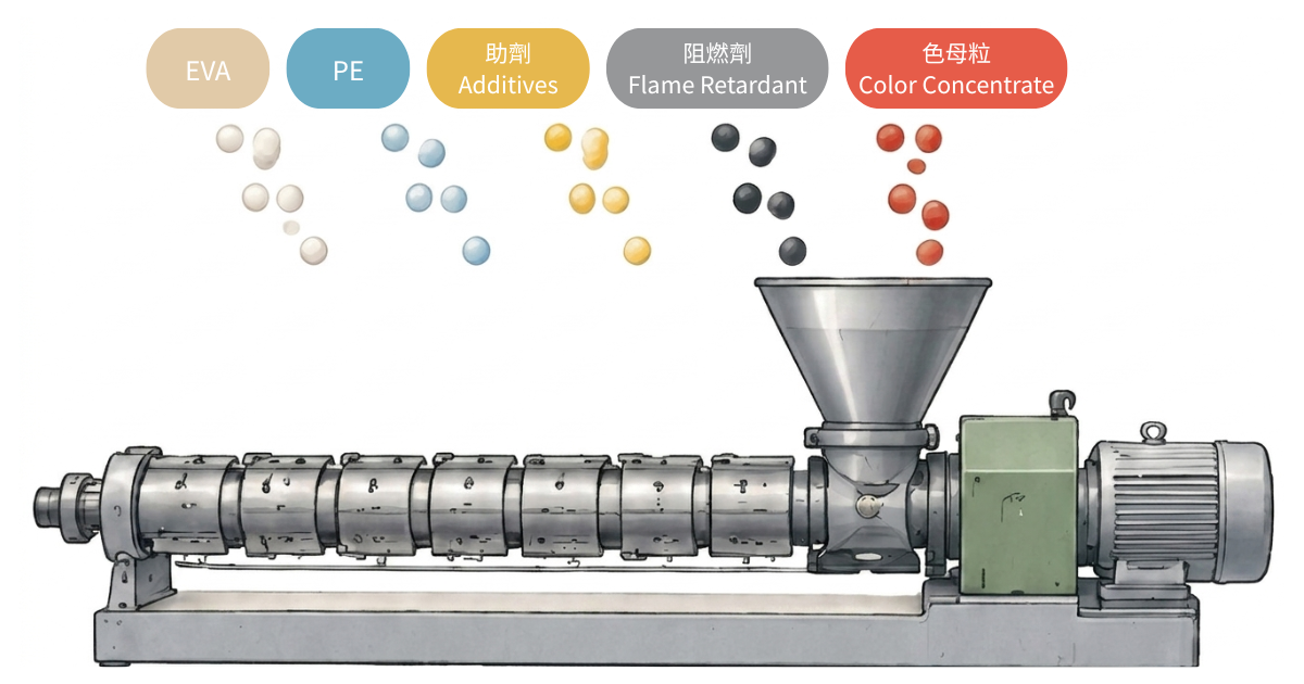 Formulación de materias primas de tubos termorretráctiles